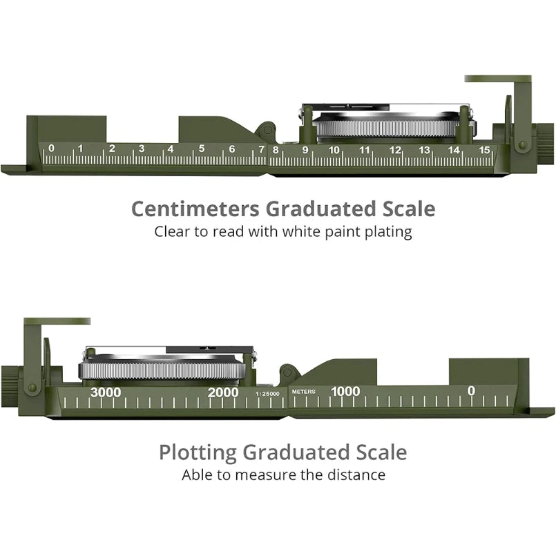 Mulitifunctional High Precision Outdoor Survival Military Compass Camping Waterproof Metal with Fluorescent Geological Compass