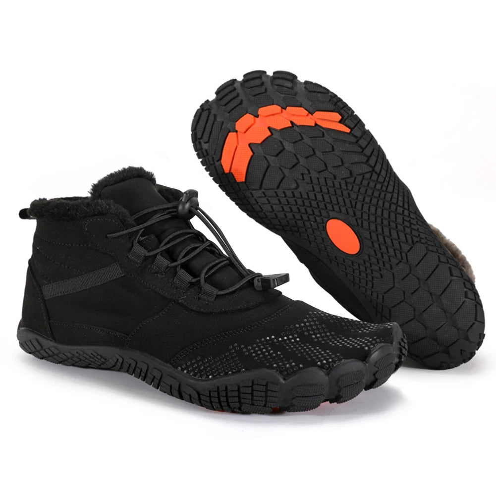 Women Men Winter Booties Warm Outdoor Work Shoes Anti-Slip Ankle Shoes Snow Casual Shoes for Trekking Climbing Working