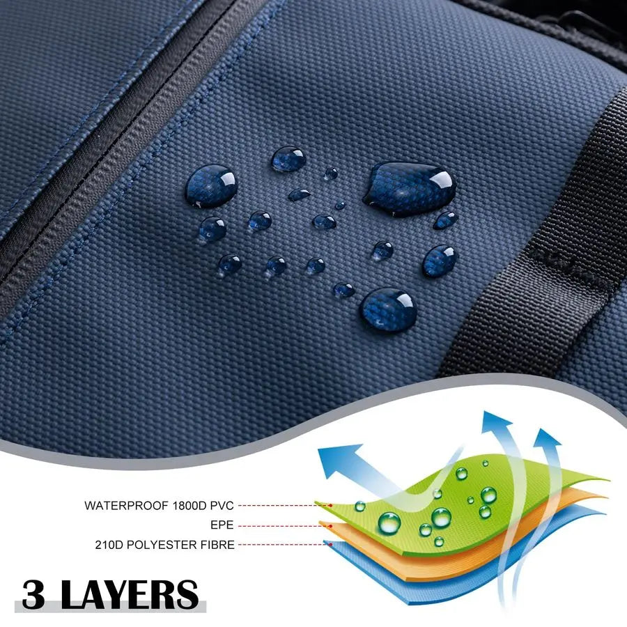 Large Tackle Bag,1800D PVC Waterproof Saltwater Gear Storage Big Fishing Bag with EVA Bottom,Store Up to 8PCS 3700 Plus 4PCS 360