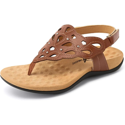 Orthopedic Sandals for Women Summer Adjustable Orthotic Thong Sandals with Arch Support