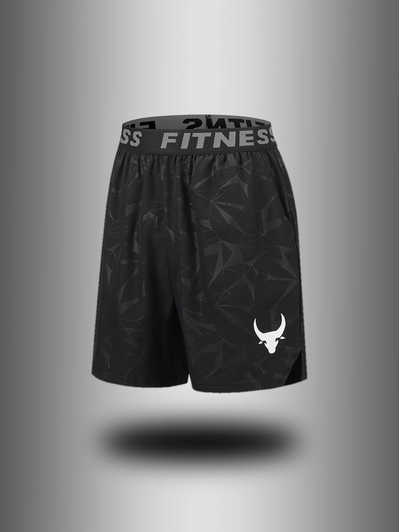 Men'S Athletic Quick-Dry Casual Elastic Waistband Shorts Set with Geometric Print Summer Sports Wear