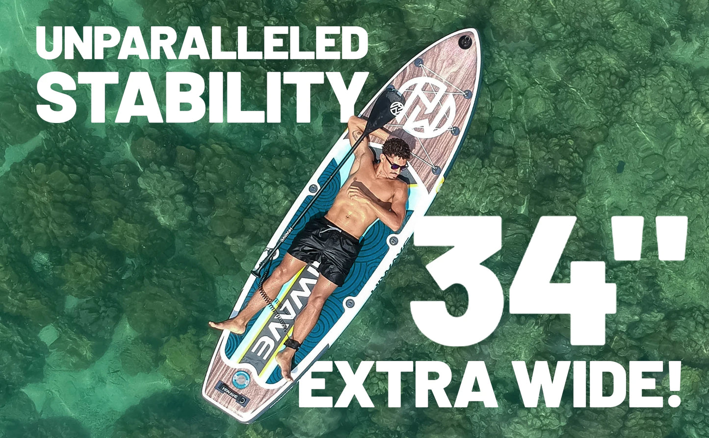 HIWAVE Waterproof Inflatable Paddle Sup Board Adult Standing Style Aquatic Fishing With Accessories SUB MYBOAT