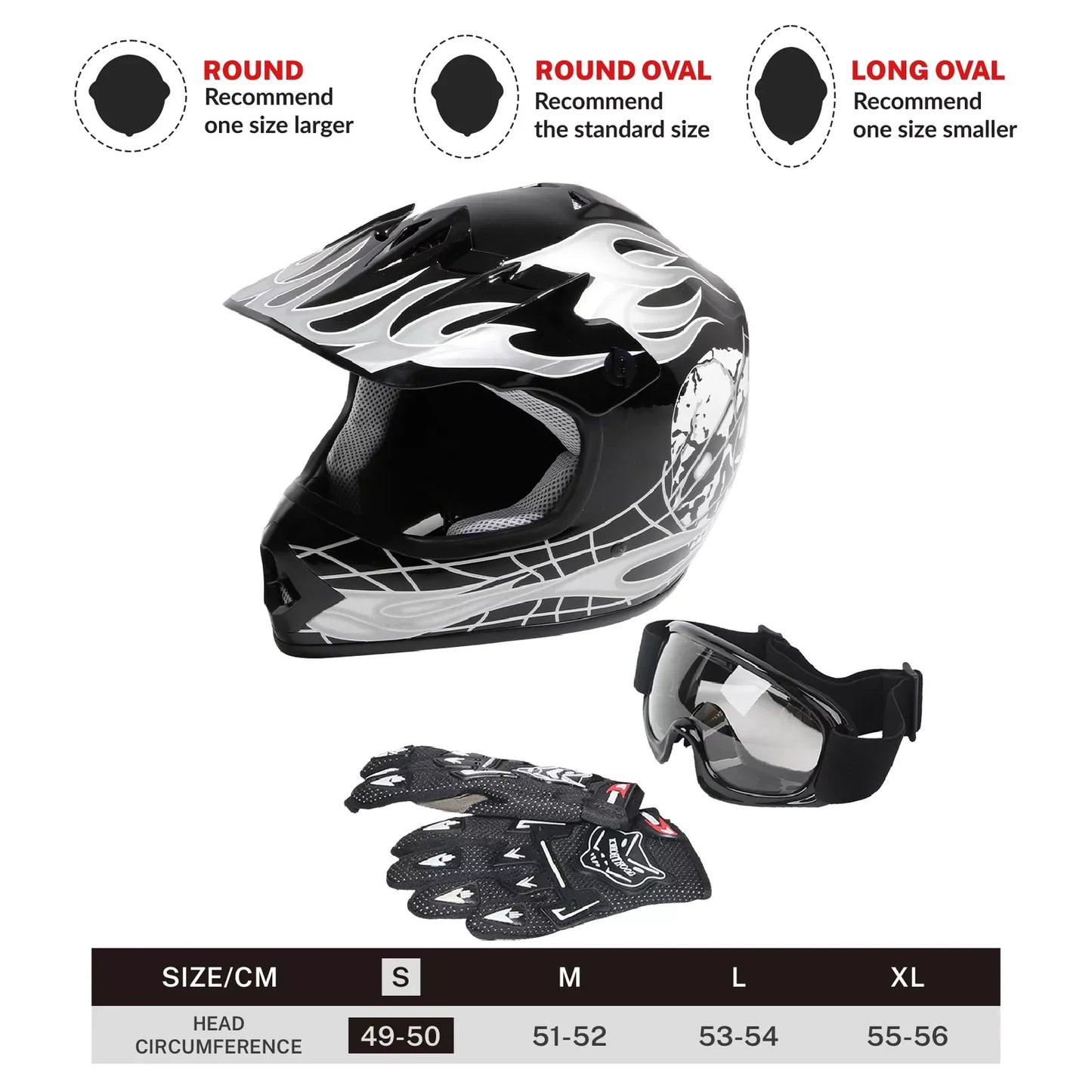 DOT Youth Helmet Child Kids Motorcycle Full Face Offroad Dirt Bike ATV S M L XL