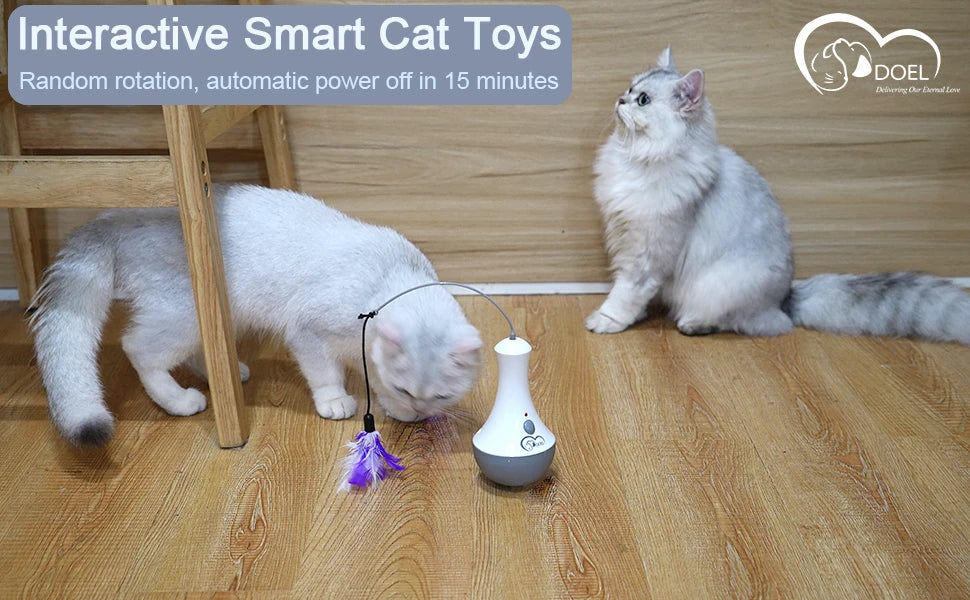 Cat Interactive Toys Funny Feather Kitten Teaser Indoor Play Automatic Toy Gift Cat Feather Toy
