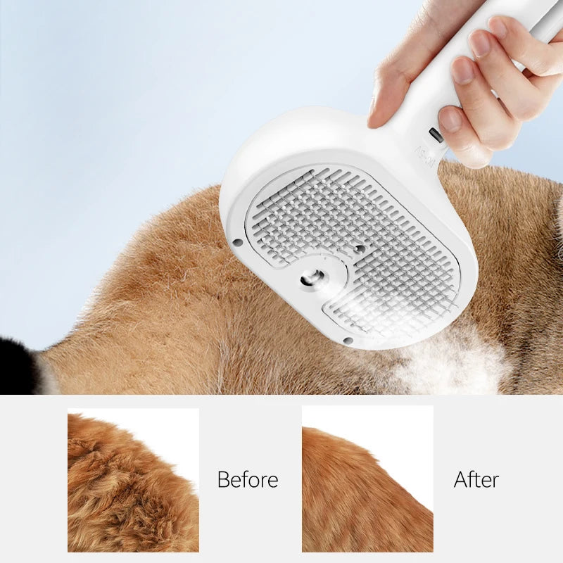 ROJECO Pet Comb Steam Brush For Cat Dog Electric Hair Brushes Hair Remove Wireless Cat Hair Rstraighte Comb Pet Cleaner Supplies