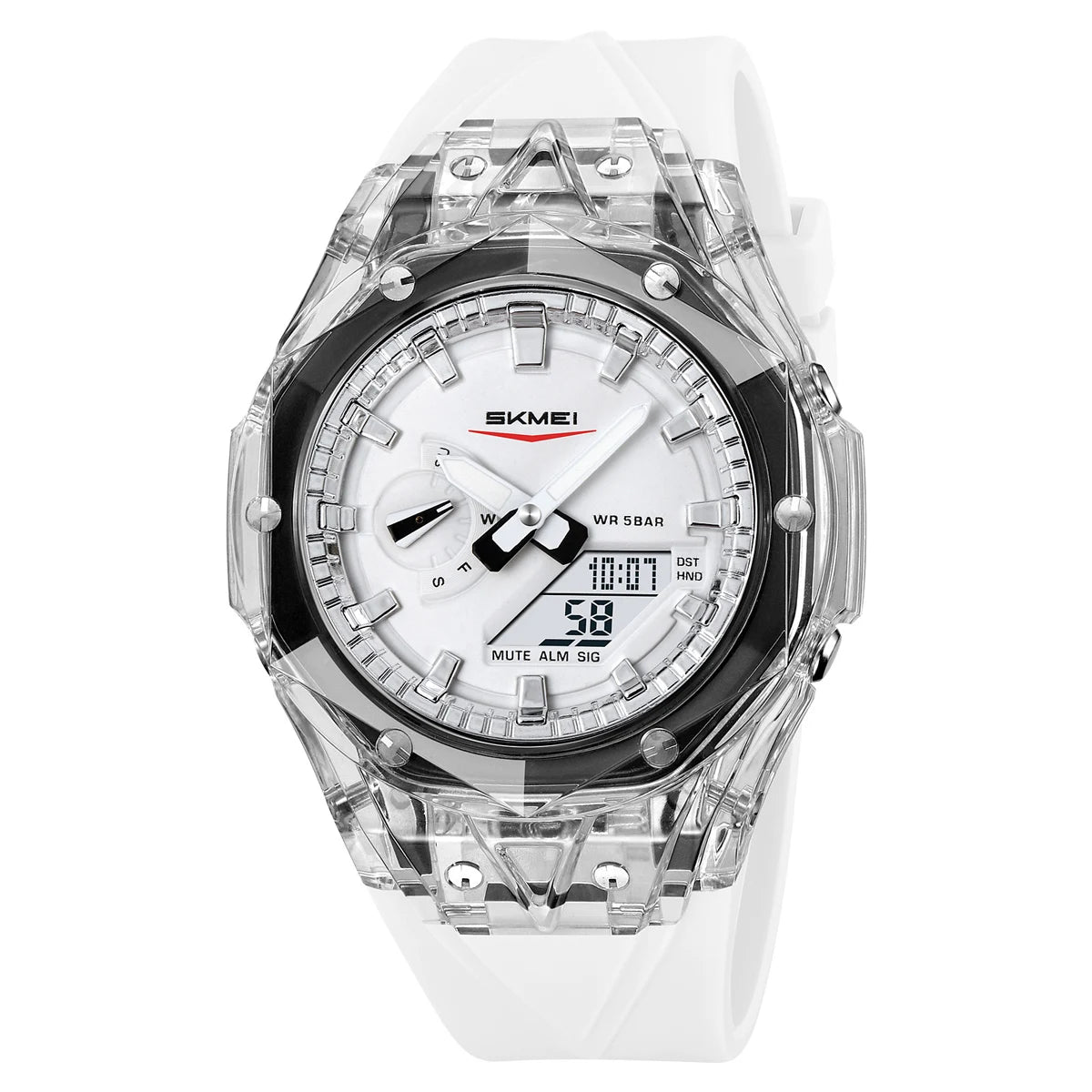 SKMEI Sports Electronic Watches 5 Alarm Dual Time Display Digital Watch For Men Women Waterproof Daylight Saving Time Wristwatch