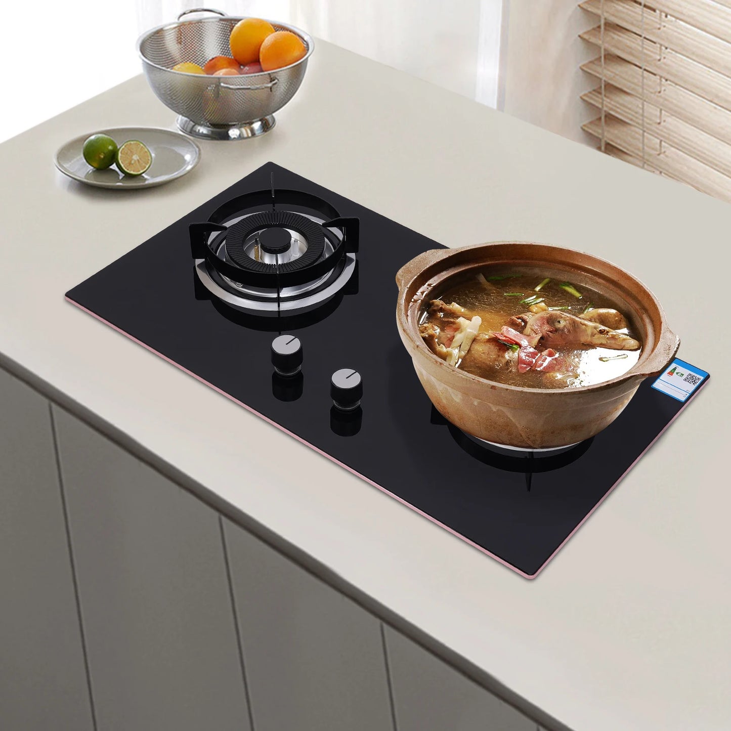 4.2KW+5.2KW Household Double Stove Hob Built in Gas Stove 2 Grade Dual-purpose Burner Natural Gas Tempered Glass Gasfornuis