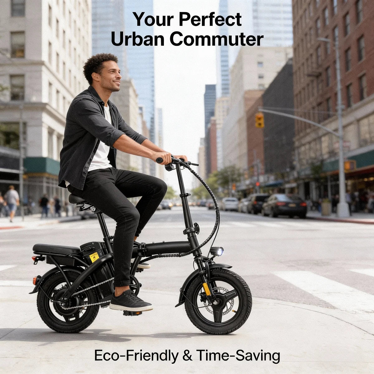 Hezzo HEZZO T5 Folding Electric Bike for Adults Commuter 48V 350W With Baske ...