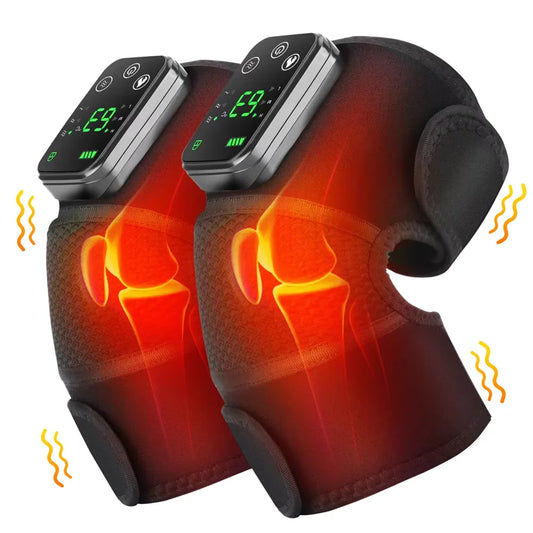 Eletric Heating Knee Massage Instrument Cordless Hot Compress Vibrator Knee Pad Joint for Elbow Leg Brace Care Muscle Relaxation