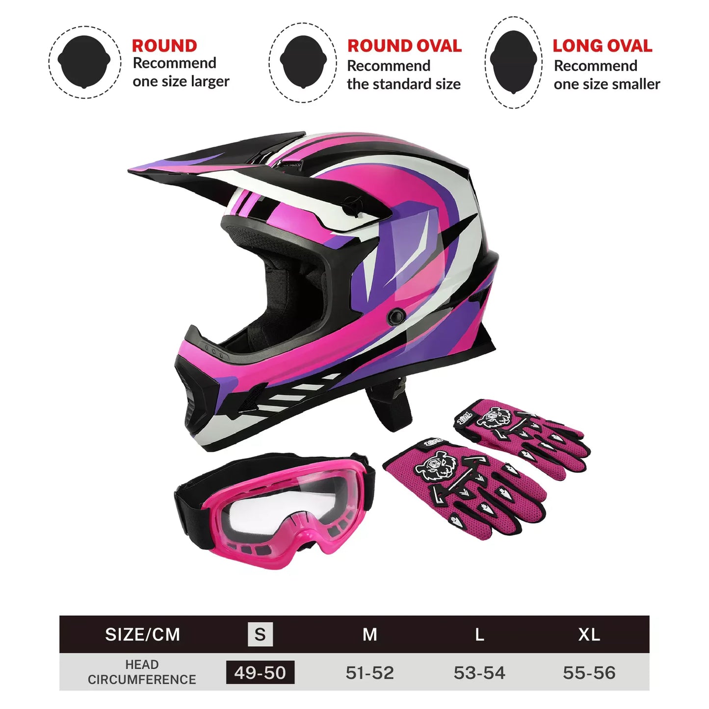 DOT Youth Helmet Child Kids Motorcycle Full Face Offroad Dirt Bike ATV S M L XL