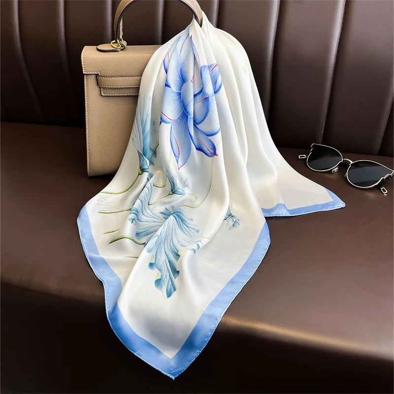 2026 New Fashion 70X70cmPrinted Women's Scarf Pashmina Silk Scarf Square Shawl Decorative Headband Neck Luxury Design Bandana