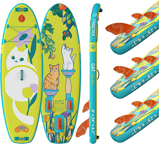 8'x29" / 11'x35" / 11'6"x34" / 11'x34" Inflatable Paddle Board, Premium SUP Accessories, Extra Wide for Balance, Tailored Fins