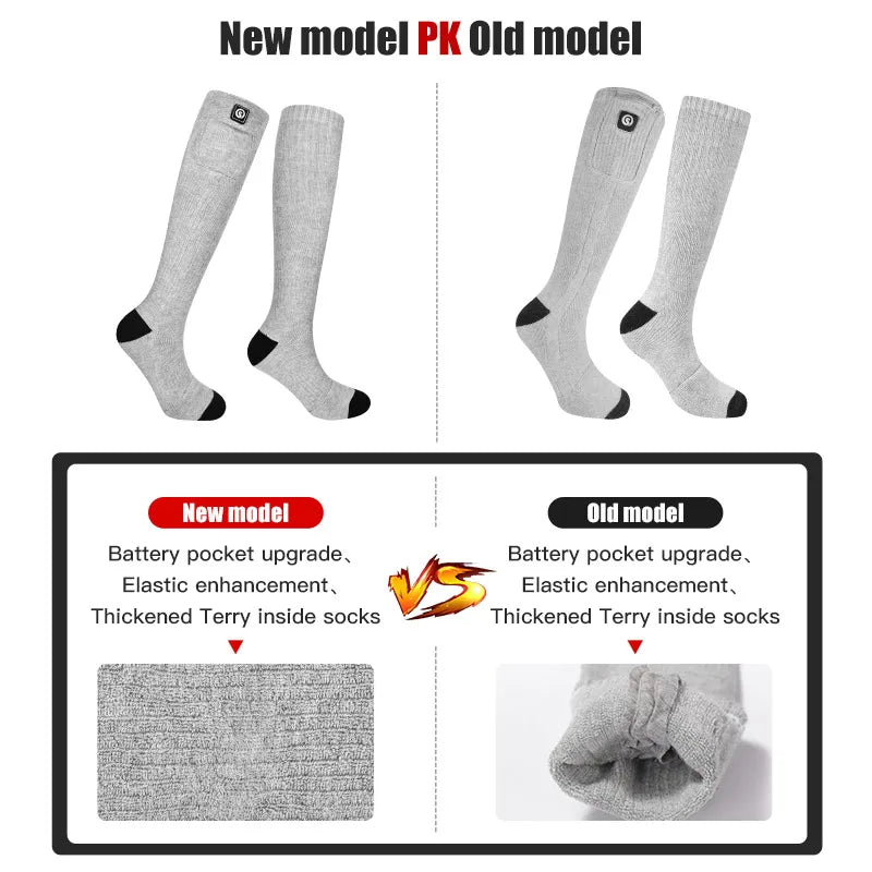 Snow Deer Winter Heated Sock Thermal Stockings Woman Men Ski Camping Warm Socks Sports Rechargeable Battery Foot Warmer