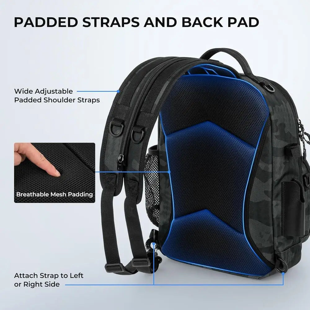 Fishing Sling Backpack with Rod and Drink Holder, KastKing BaitSpace Tackle Bag for Fishing Essentials