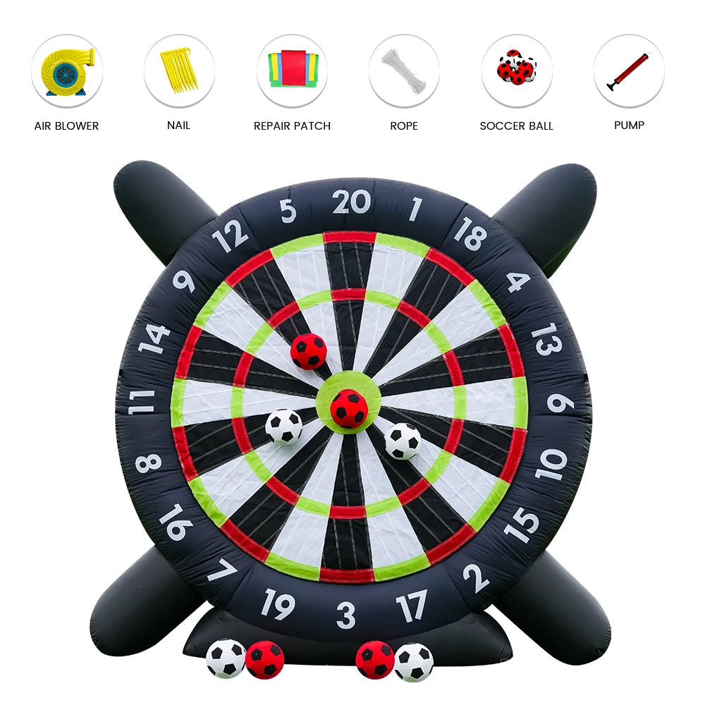 3m/10ft Tall Giant Inflatable Soccer Ball Darts Board with 8pcs Soccer Ball &Blower Commercial children's playground