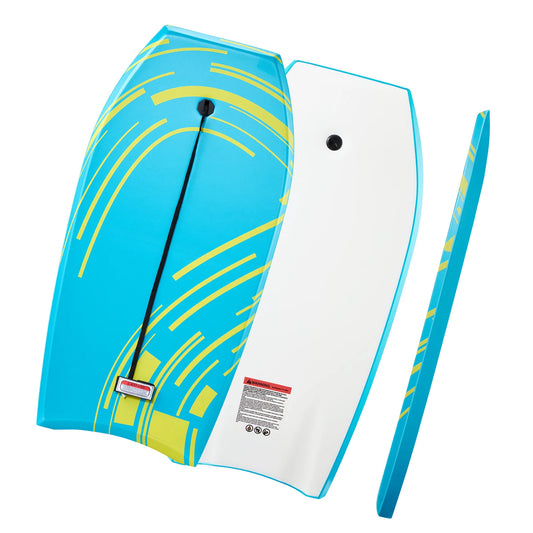 SucceBuy 42-Inch Bodyboard Body Board Trainer with EPS Foam Core & Wrist Leash UV-Resistant for Beginners Youth Up to 180 lbs