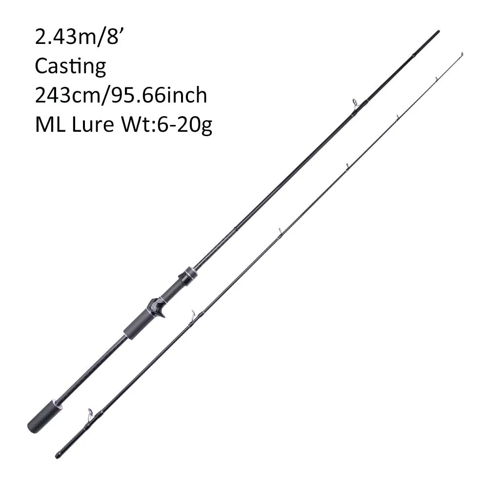 FISHINGFANS CARBON HANDLE UL ML FUJI O GUIDE X CROSS CARBON TAPE ULTRALIGHT MEDIUM LIGHT SPINNING CASTING FISHING ROD