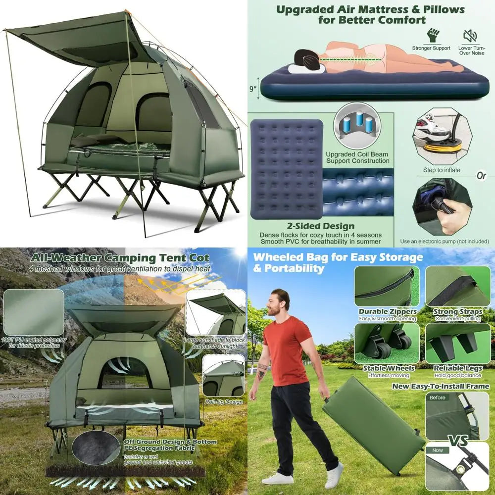 Gigatent 4-Person Camping Tent: Roomy, Lightweight, Durable for Outdoor Adventures - Weatherproof and Flame-Resistant Hiking She