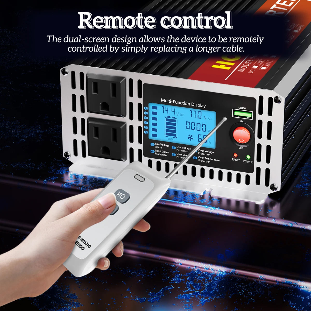 Pure Sine Wave Inverter 12V 24V DC To AC 110V 120V 4000W 5000W 3000W Voltage Converter Portable Car Converter Solar LED Inverter