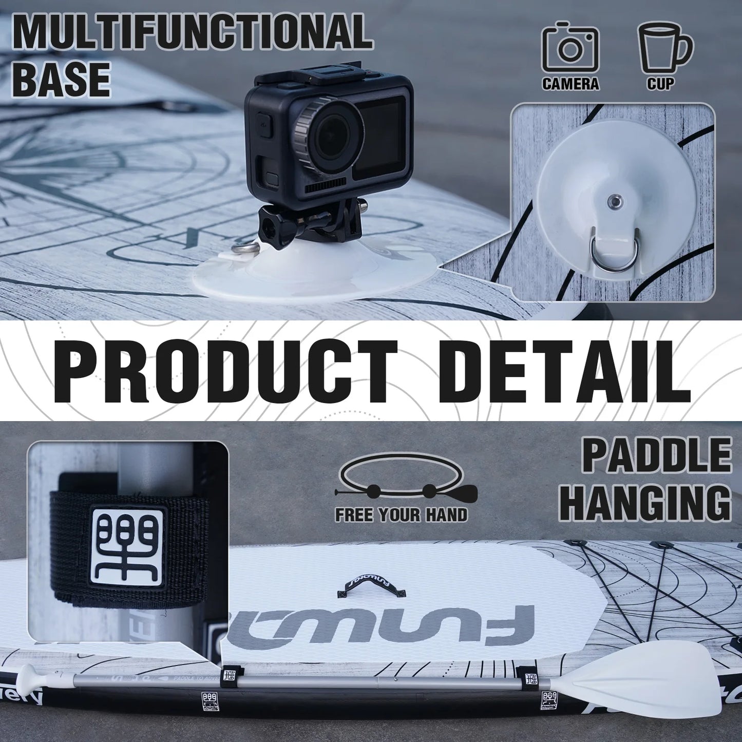 FUNWATER Inflatable Stand Up Paddling Board 335*83*15cm Paddle Board Surfboard Non-Slip Water Sport Paddle Board With Accessory