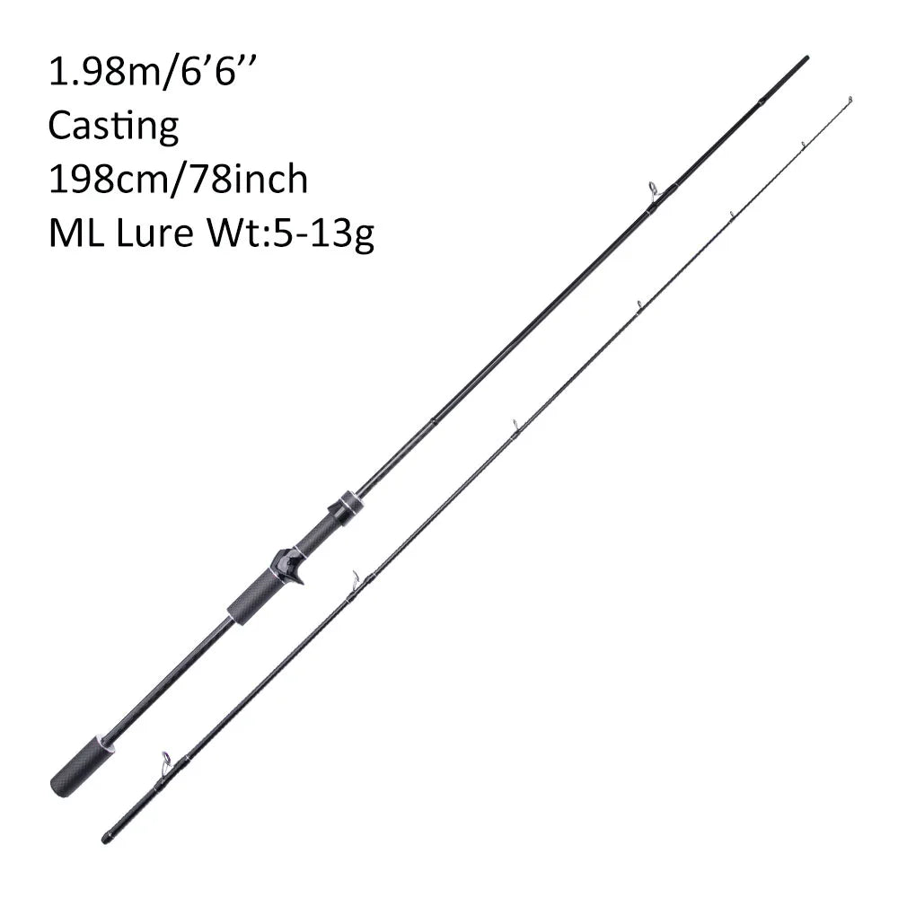 FISHINGFANS CARBON HANDLE UL ML FUJI O GUIDE X CROSS CARBON TAPE ULTRALIGHT MEDIUM LIGHT SPINNING CASTING FISHING ROD