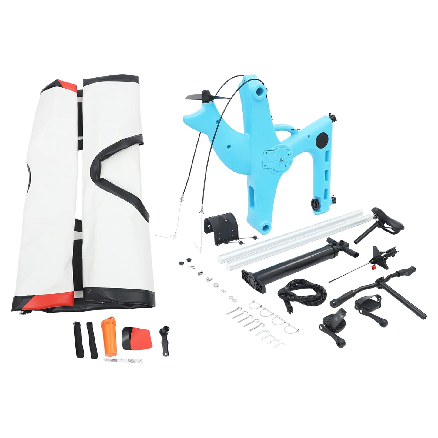 Water Bicycle for 1 Person, Adjustable Seat Handlebars 90° Rotate, Inflatable SUP Board with Elastic Cargo Rope