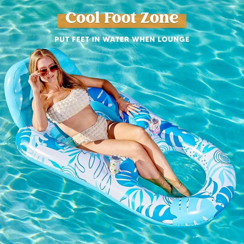 JOYFY Inflatable Adult Pool Floats Lounger Floaties Water Floating Recliner Chair Swimming Floaty for Adult Summer Water Party
