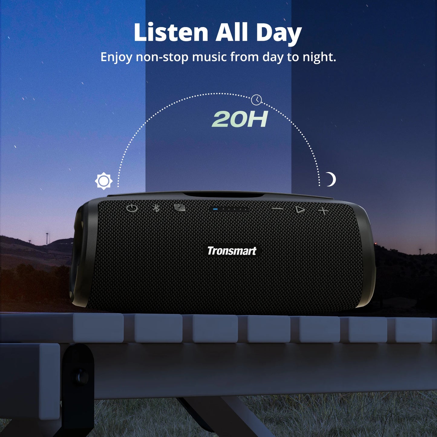 Tronsmart Mirtune S100 Speaker Bluetooth Powerful Speaker with 50W, IPX7 Waterproof, Retractable Handle, Built-in Powerbank