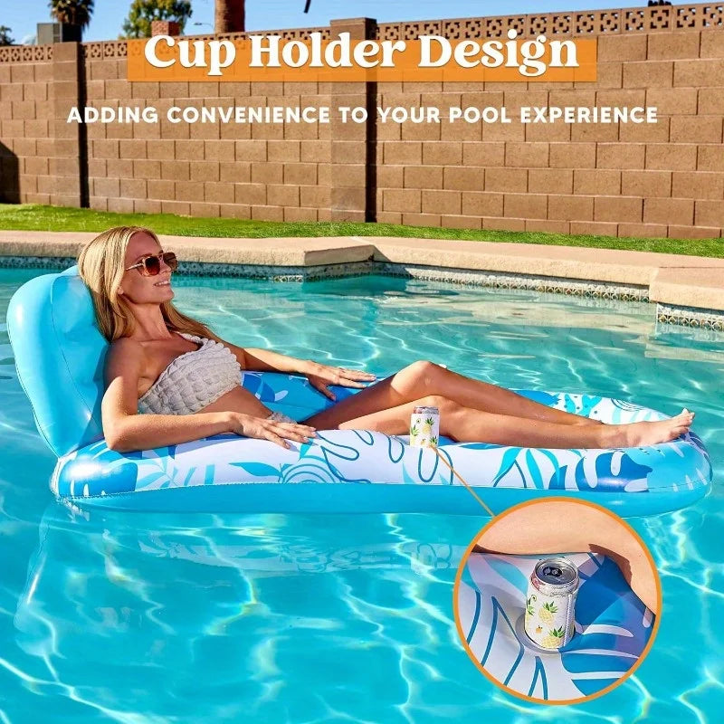 JOYFY Inflatable Adult Pool Floats Lounger Floaties Water Floating Recliner Chair Swimming Floaty for Adult Summer Water Party