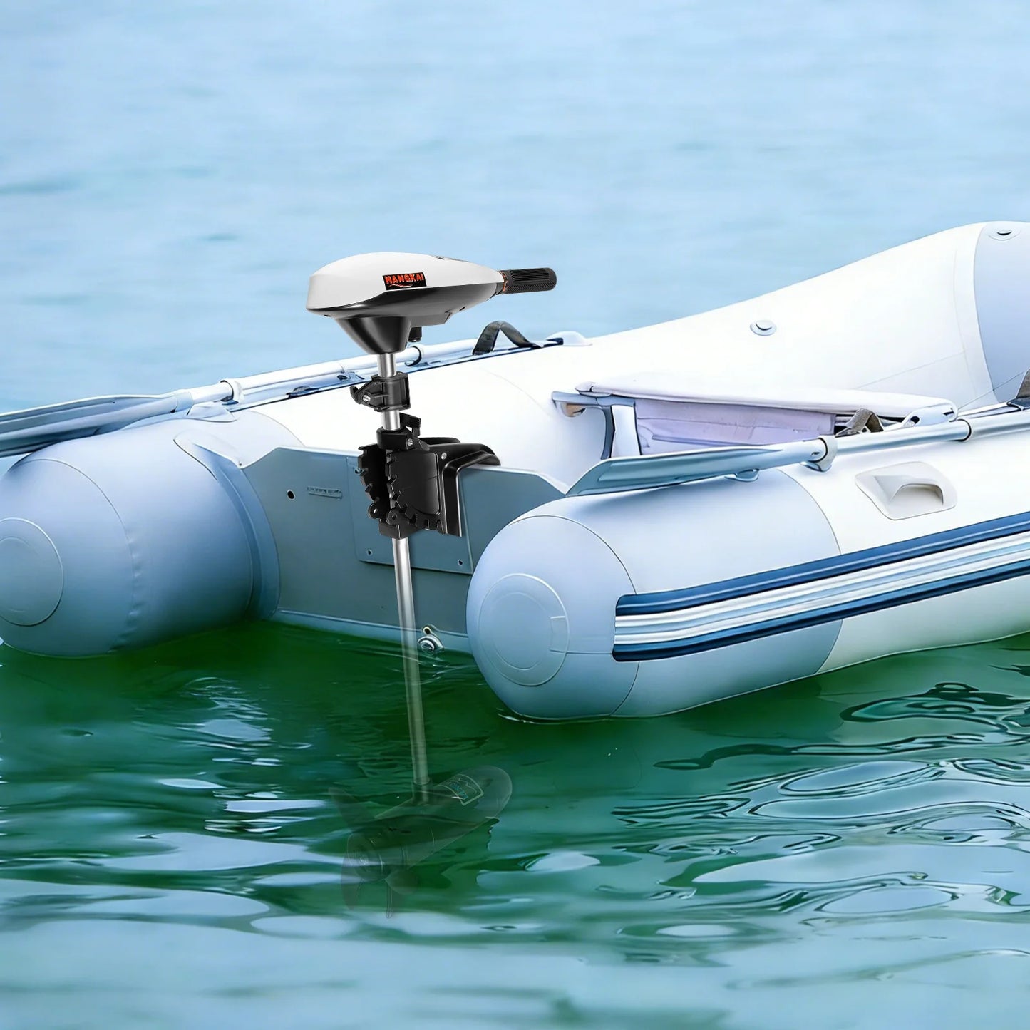 65lb Thrust Electric Outboard Motor 660W 5 Speed Adjustable Shaft Quiet Fishing Motor for Inflatable Boat Saltwater Freshwater