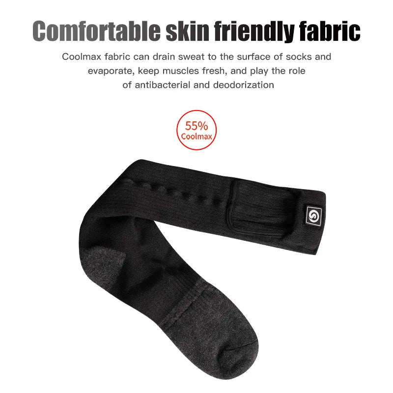 Snow Deer Winter Heated Sock Thermal Stockings Woman Men Ski Camping Warm Socks Sports Rechargeable Battery Foot Warmer
