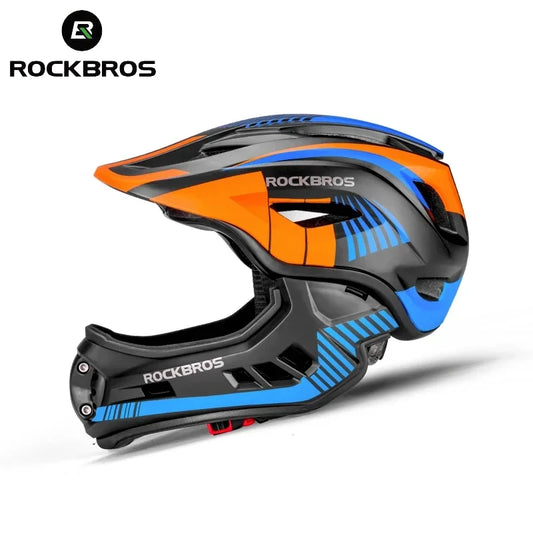 ROCKBROS Child Cycling Helmets Detachable Full Face Helmet Lightweight Adjustable Bicycle Scooter Helmet Safety Breathable