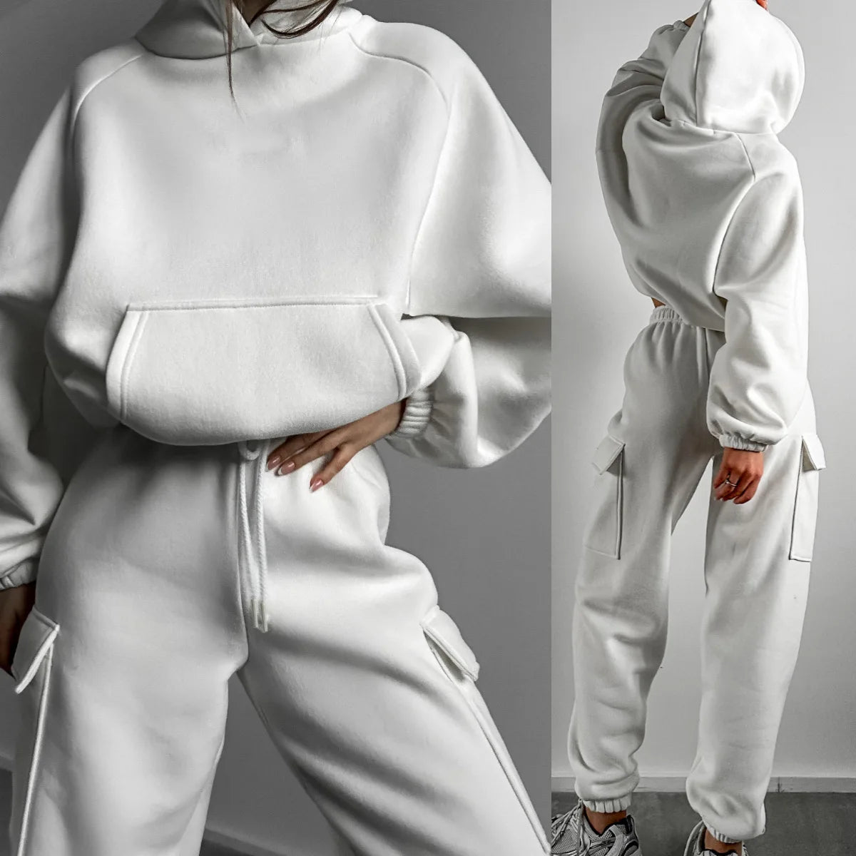 Sweatsuit Spring Outfits Women Sport Suit Zip Up Hoodie Jacket Sweater+Pant Running Jogging Workout Casual Set Tracksuit