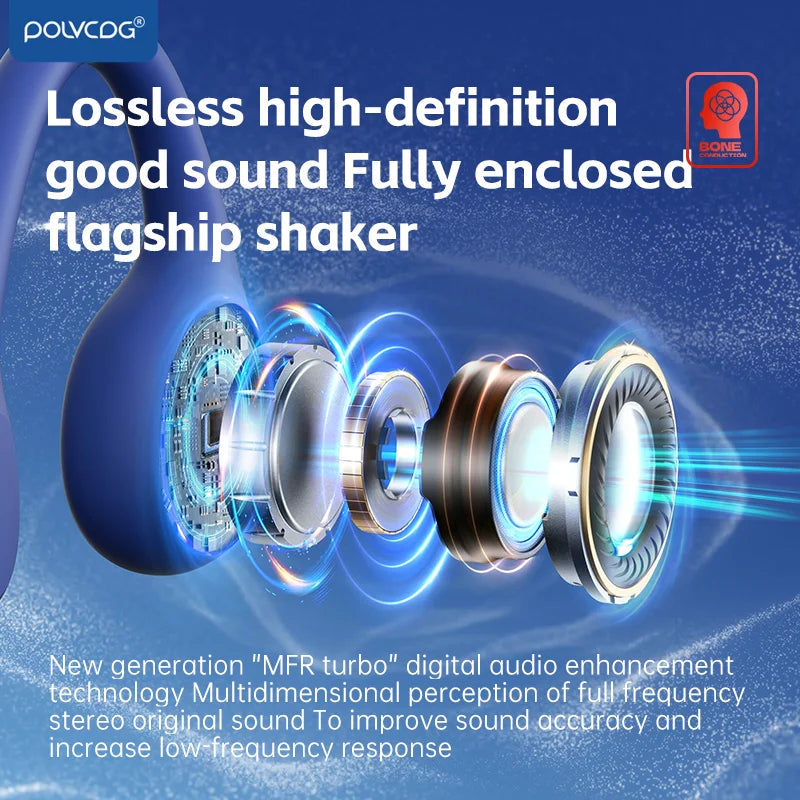 POLVCDG X7 Bone conduction Bluetooth earphone IPX8 swimming earphone 32G memory outdoor sports cycling earphone 2024 new product