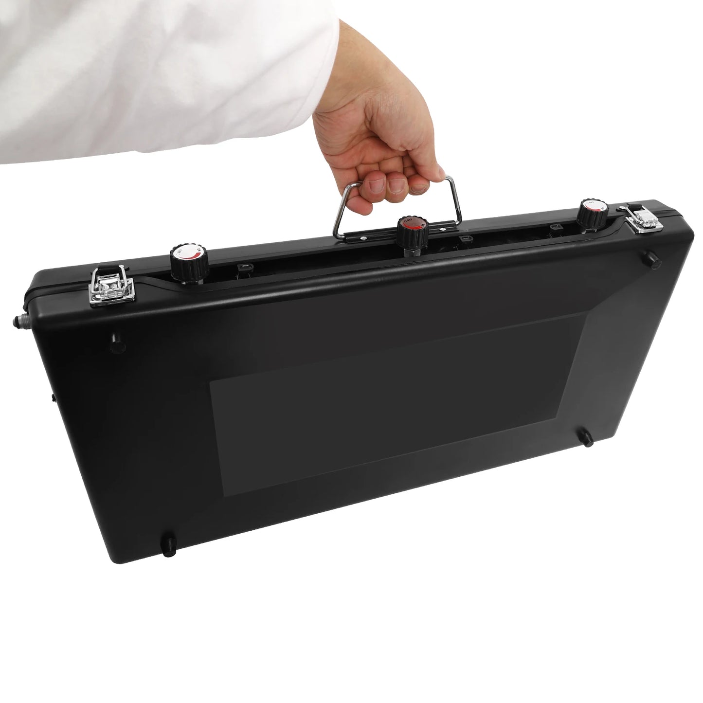 Portable Camping Stove with Griddle 3 Burner Propane Gas Stove Adjustable Windshield Folding for camping, barbecues, parties