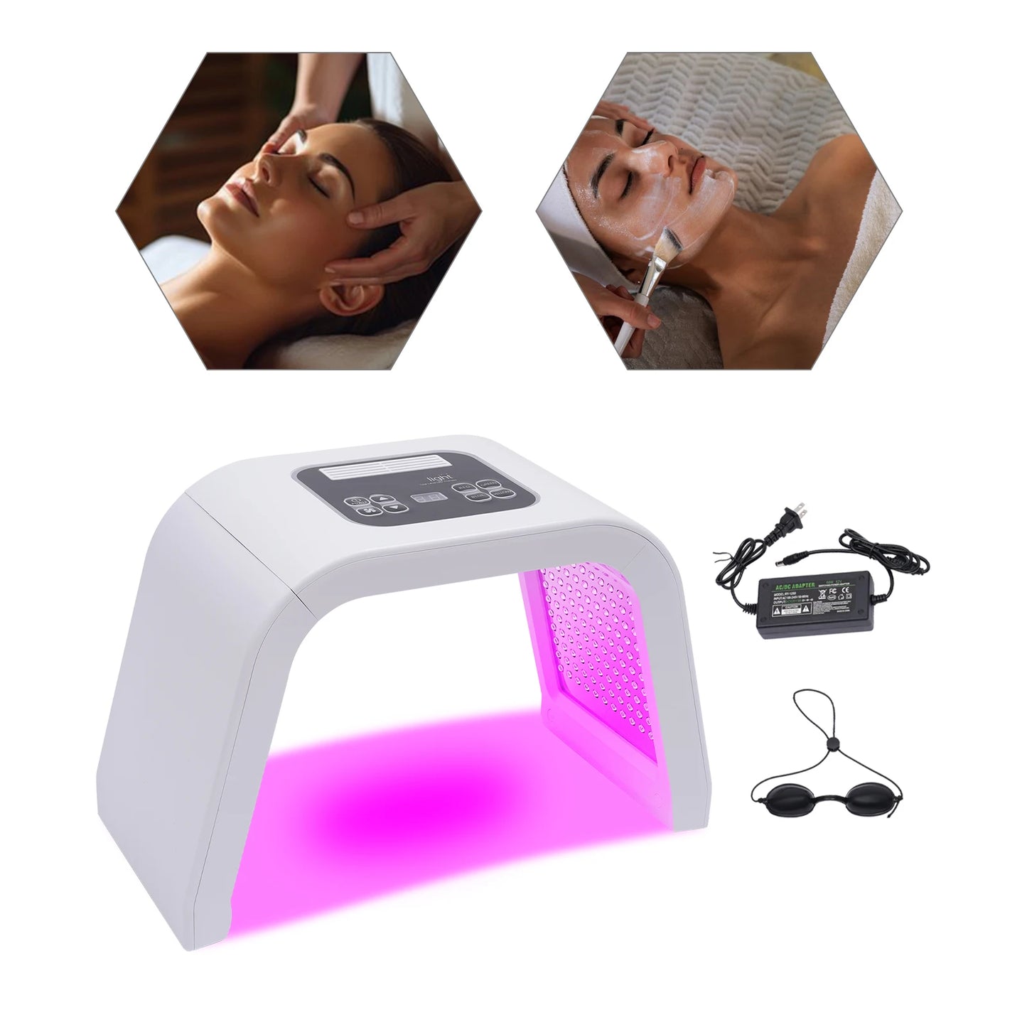 7 Color LED Light Therapy for Face, 7 in 1 Beauty Equipment for Skin Care at Home LED Mask Professional for SPA, AC100V-240V