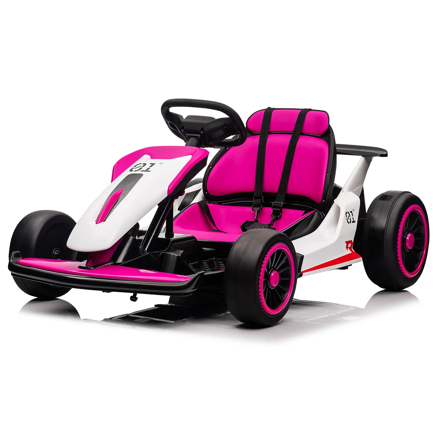 Electric Go Kart for Kids, 24V Drift Kart with 2X200W Strong Motor, 7AH Battery, Electric Pedals, Outdoor Race Ride-On Toys
