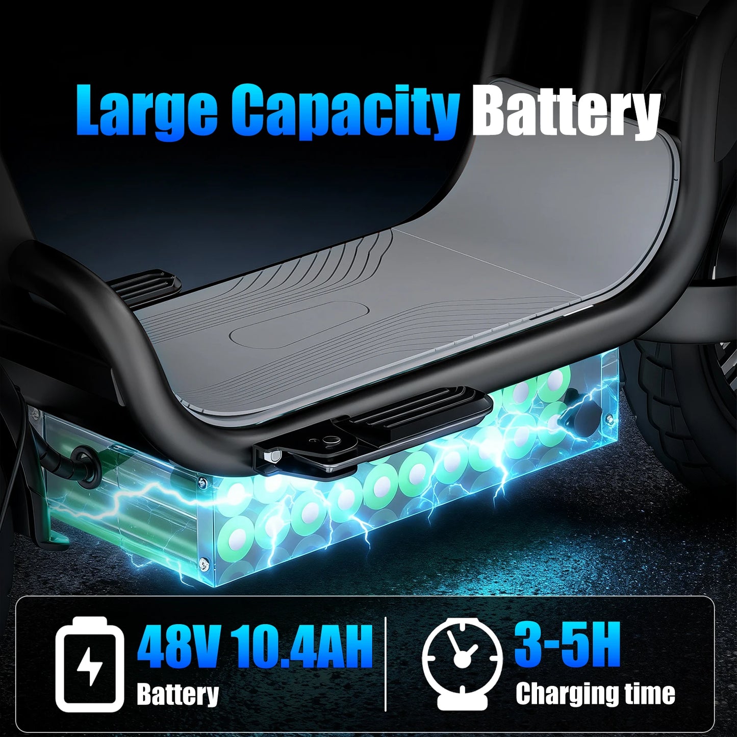 14-inch adult folding electric scooter 48V10.4Ah, 500W peak motor, 20MPH maximum load 330LBS, 28 miles of range full suspension