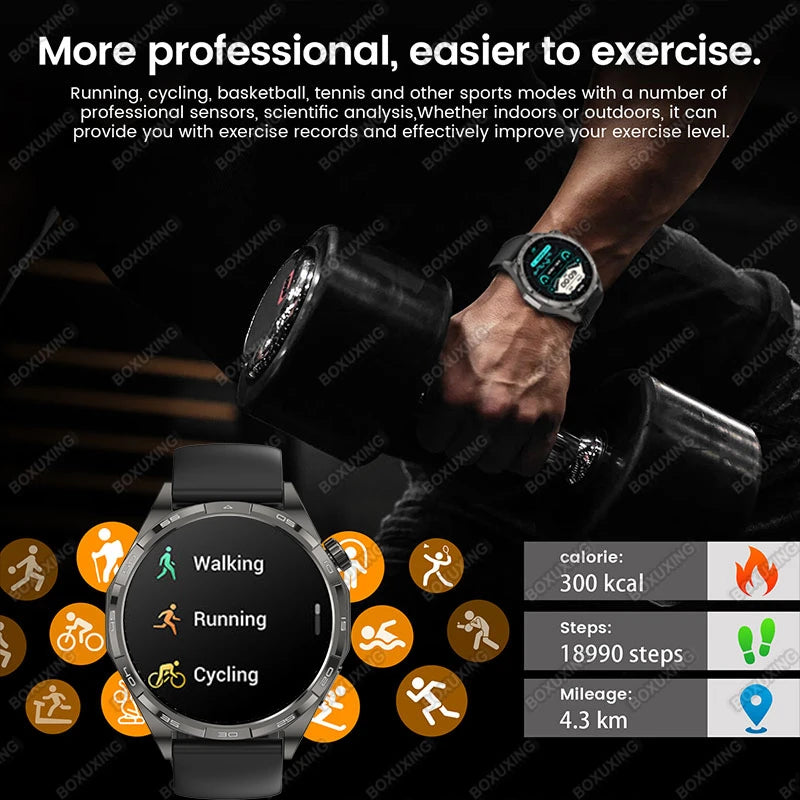 New Watch GT6 Smart Watch Men HD AMOLED Screen Always Show Time GPS Track Heart Rate Bluetooth Call Waterproof Sports Smartwatch