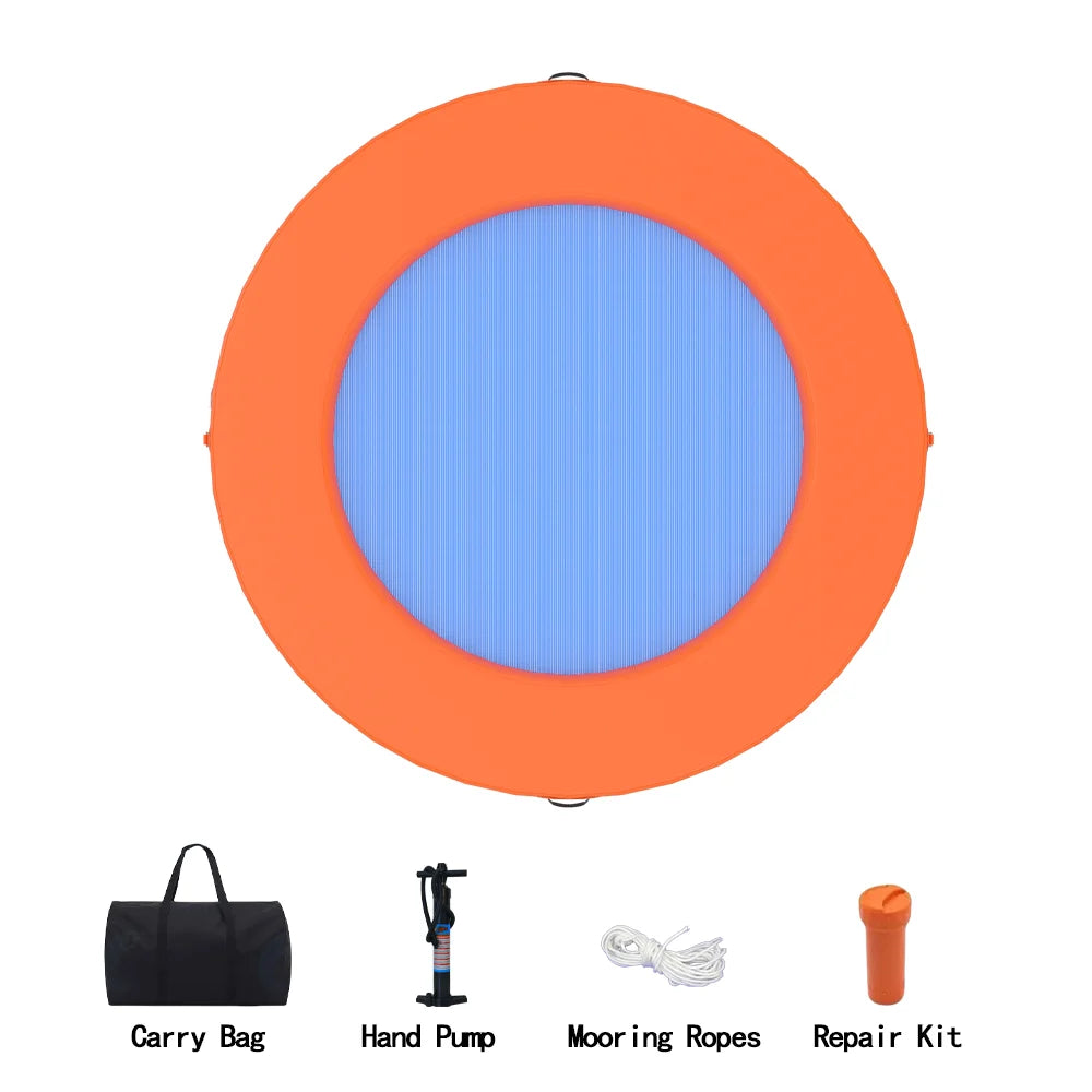 Spot 2025 new round floating ring inflatable floating platform suitable for swimming pool sea hammock new improved design
