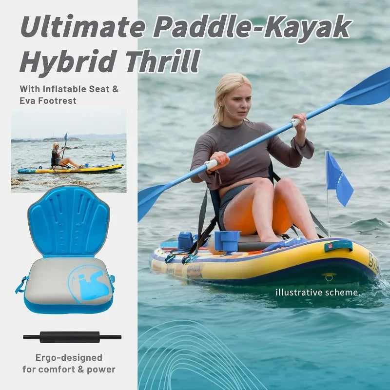 12’×35"/39" Extra Wide Paddle Board, One-Stop Premium SUP Board Accessories, Tailored 5 Fins, Stable Inflatable Stand