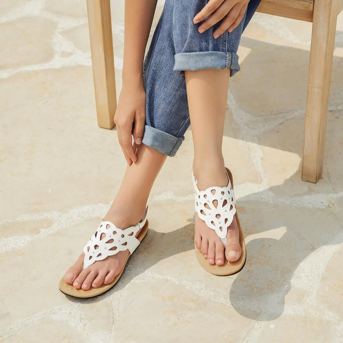 Orthopedic Sandals for Women Summer Adjustable Orthotic Thong Sandals with Arch Support