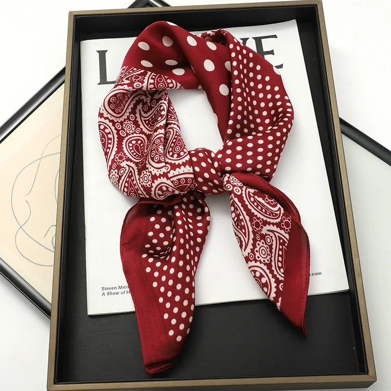 2026 New Fashion 70X70cmPrinted Women's Scarf Pashmina Silk Scarf Square Shawl Decorative Headband Neck Luxury Design Bandana