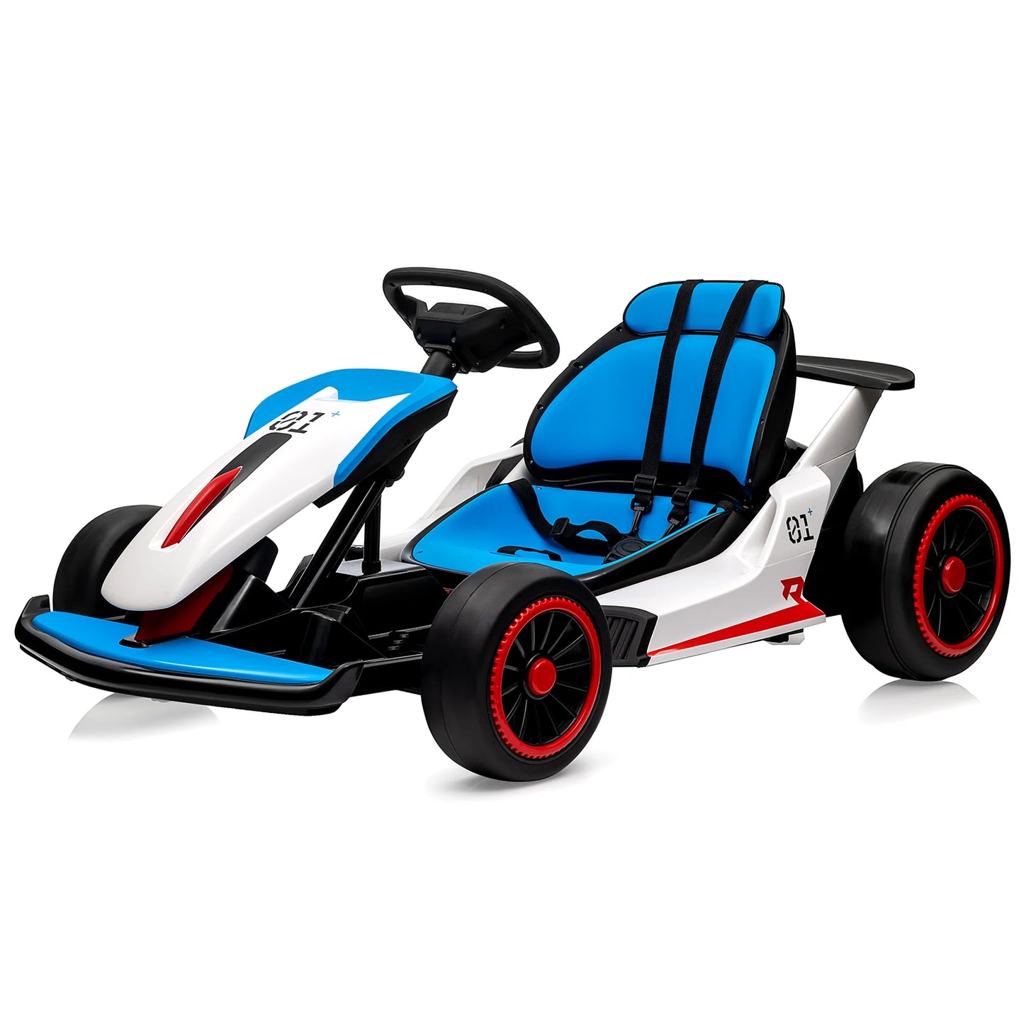 Electric Go Kart for Kids, 24V Drift Kart with 2X200W Strong Motor, 7AH Battery, Electric Pedals, Outdoor Race Ride-On Toys