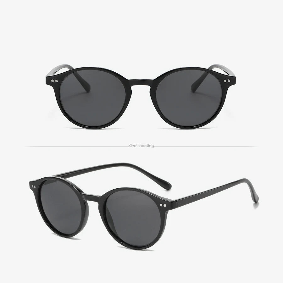 Toketorism Vintage Round Polarized Sunglasses For Women UV400 Men's Fashion Glasses