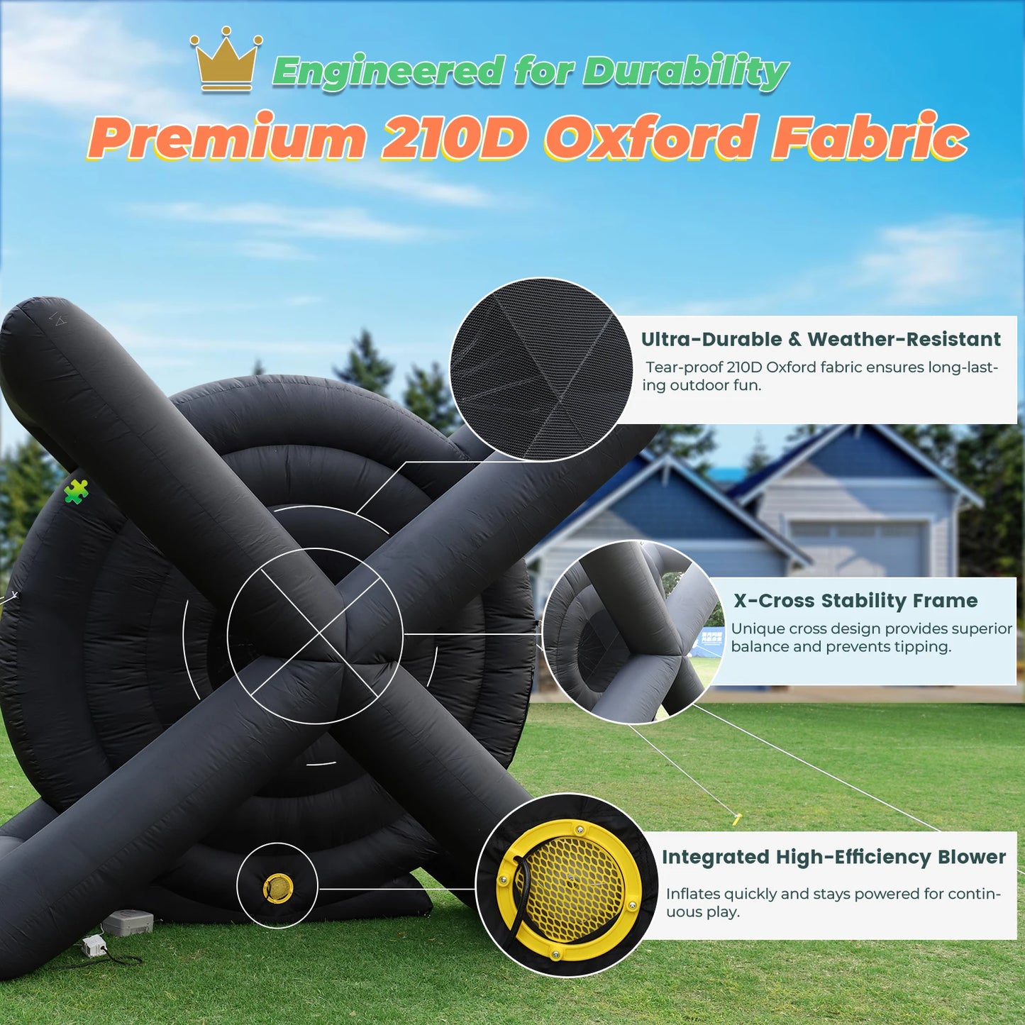 3m/10ft Tall Giant Inflatable Soccer Ball Darts Board with 8pcs Soccer Ball &Blower Commercial children's playground