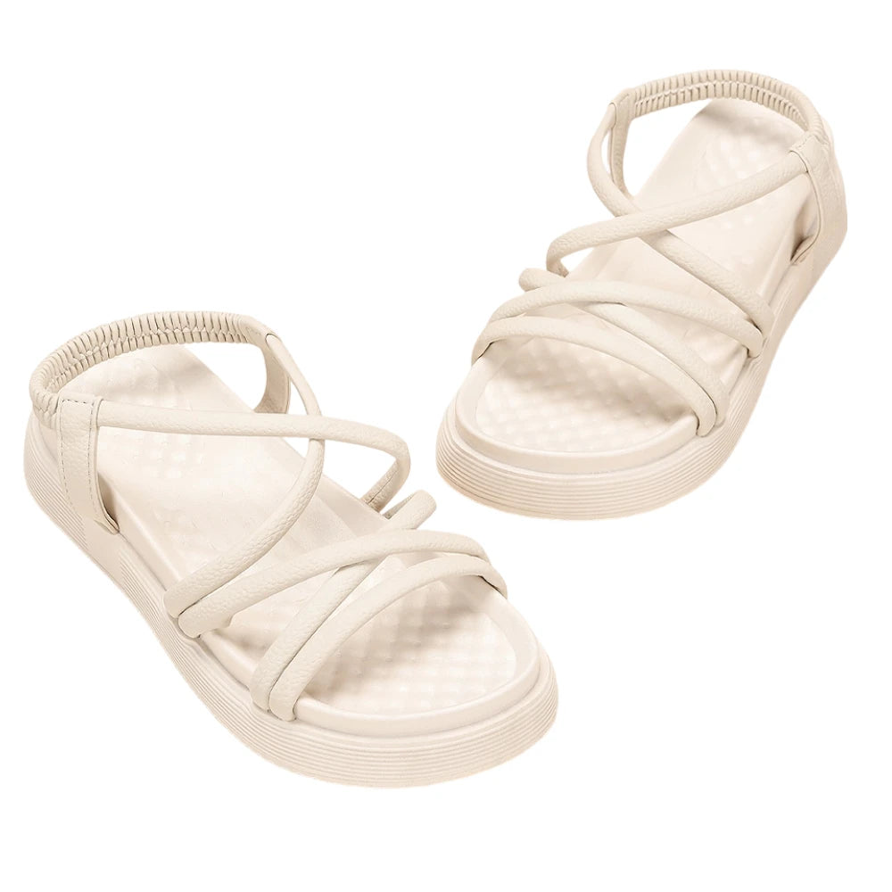 Women'S Beach Sandals Thin Strap Platform Shoes 2026 Summer New Soft Sole Sporty Sandals Versatile Flat Shoes