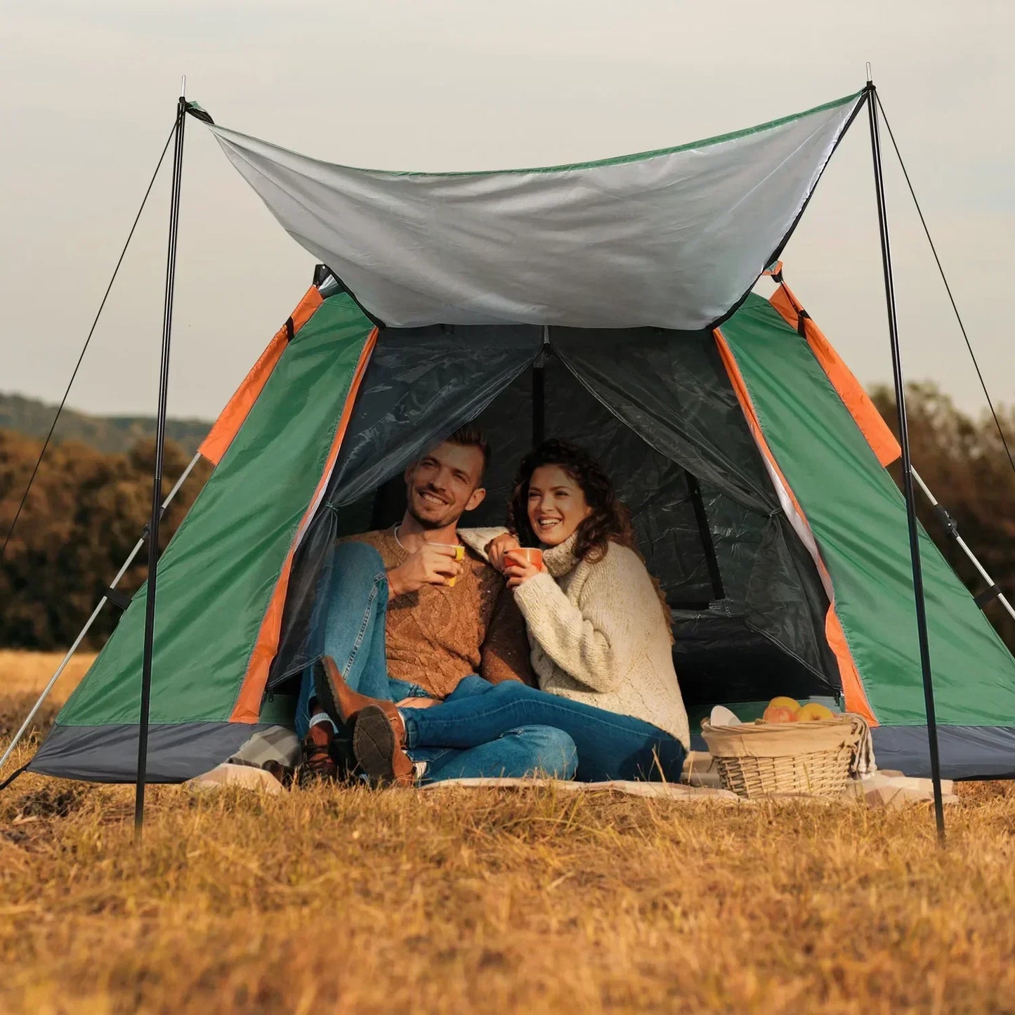 Outdoor Self-driving Travel Camping Tent Auto Quick-opening Tent Portable Rainproof Sunshine-proof Hiking Sunshine Shelter 텐트