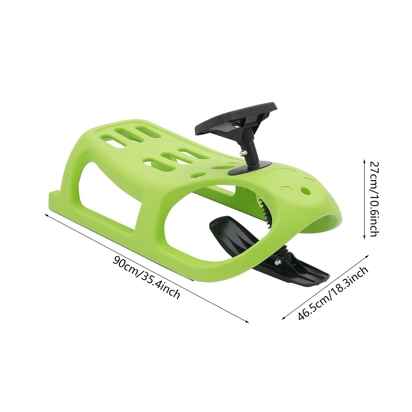 Snow Sled Single Rider Winter Sleigh Outdoor Snow Sled for Toddlers & Kids For Snowy Hills