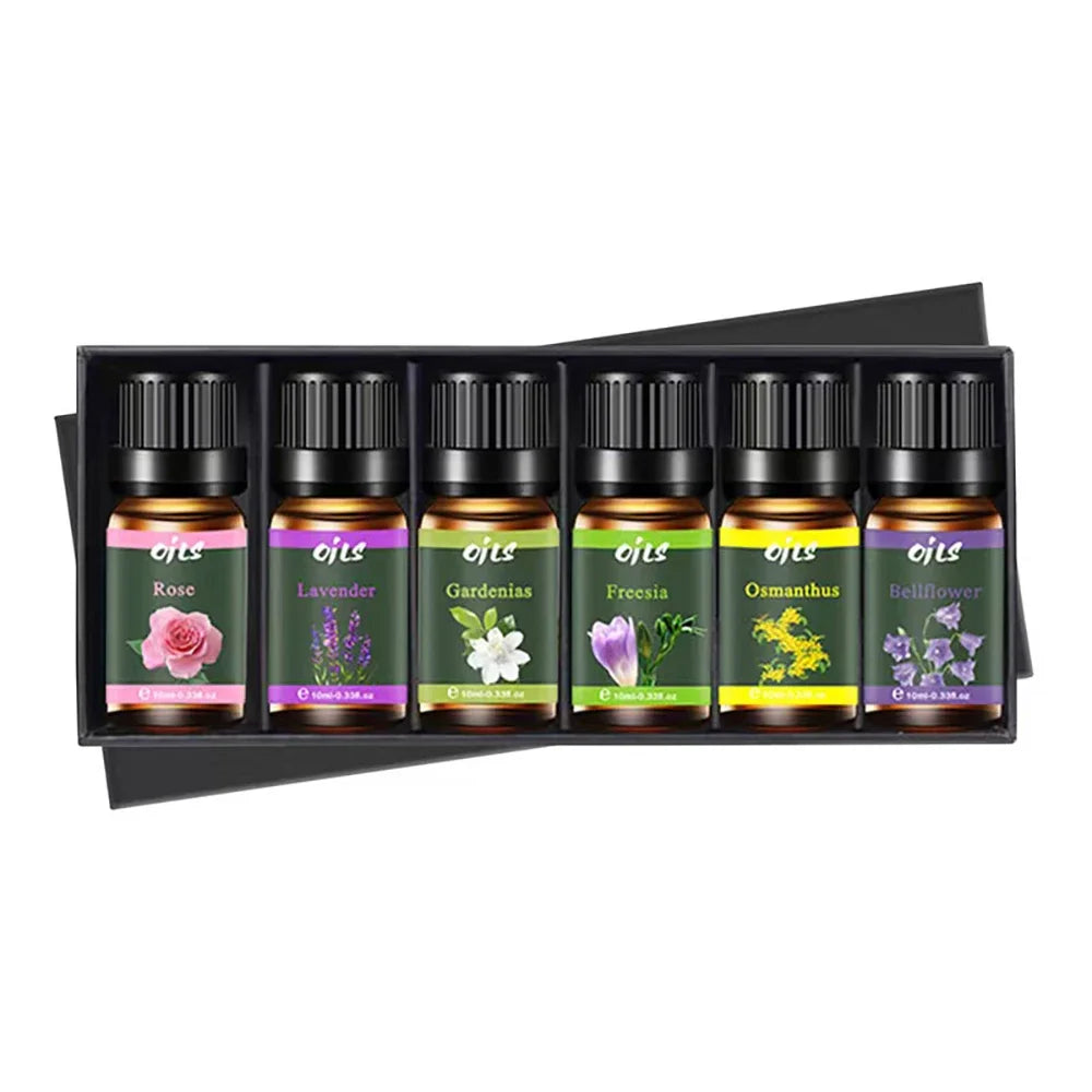 6-Piece Premium Essential Oil Set - 6 Natural Fragrances (Lavender, Rose, Osmanthus) for Aromatherapy Diffusers